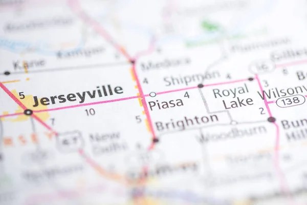 Piasa 伊利诺伊州地图上的美国 — 图库照片