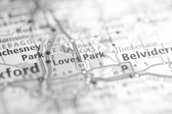 Loves Park. Illinois. USA on the map