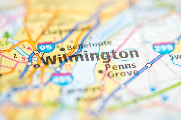 Wilmington Delaware Eua Mapa — Fotografia de Stock