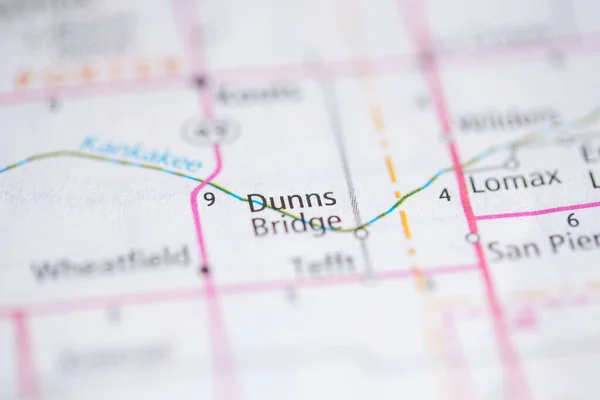 邓恩大桥印第安纳地图上的美国 — 图库照片