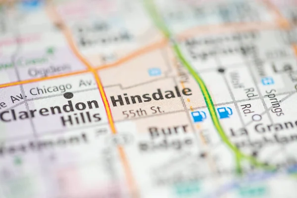 Hinsdale. Chicago. Illinois. USA on the map