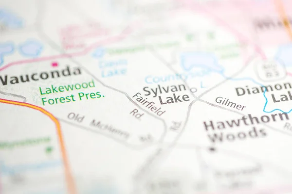 Sylvan Lake Illinois Eua Mapa — Fotografia de Stock