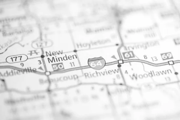 伊利诺斯州的一个城市地图上的美国 — 图库照片