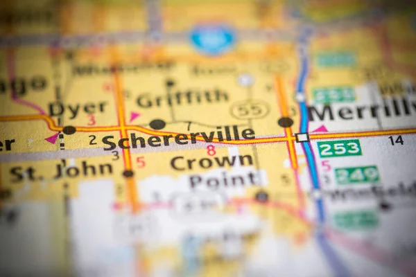 Schererville Indiana Usa Mapa — Foto de Stock