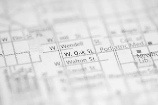 Wオーク セント シカゴ イリノイ州 地図上のアメリカ — ストック写真