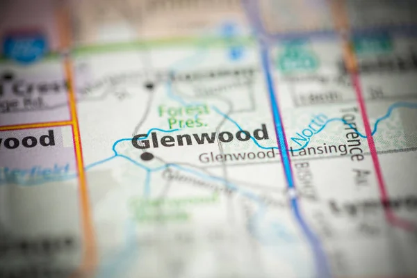 Glennwood Chicago Illinois Eua Mapa — Fotografia de Stock