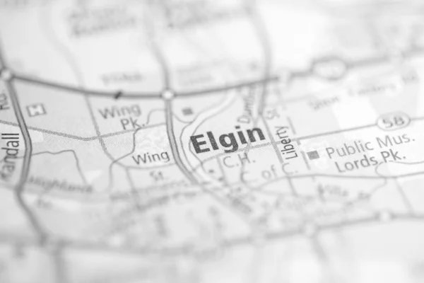 エルジン イリノイ州 地図上のアメリカ — ストック写真
