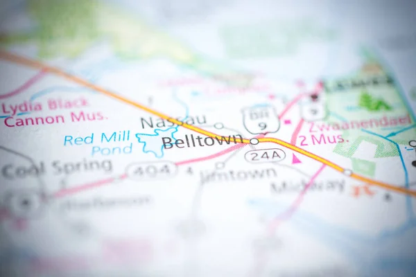 Belltown. Delaware. USA on the map
