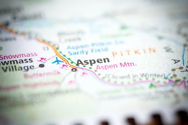 アスペンだ コロラド州 地図上のアメリカ — ストック写真