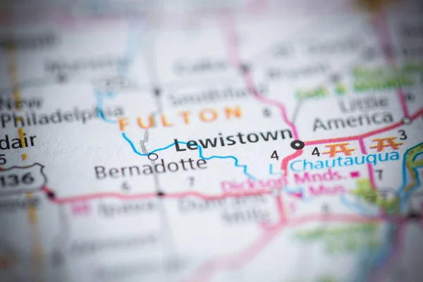 Lewistown Illinois Eua Mapa — Fotografia de Stock