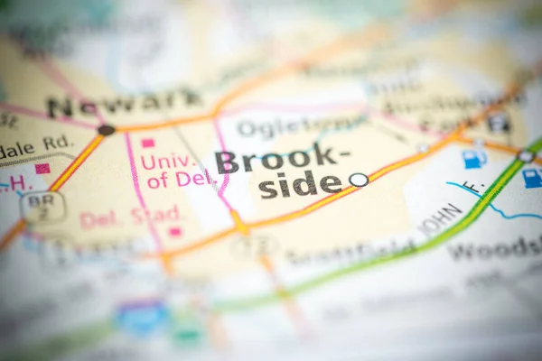 Brookside Delaware Usa Mapě — Stock fotografie