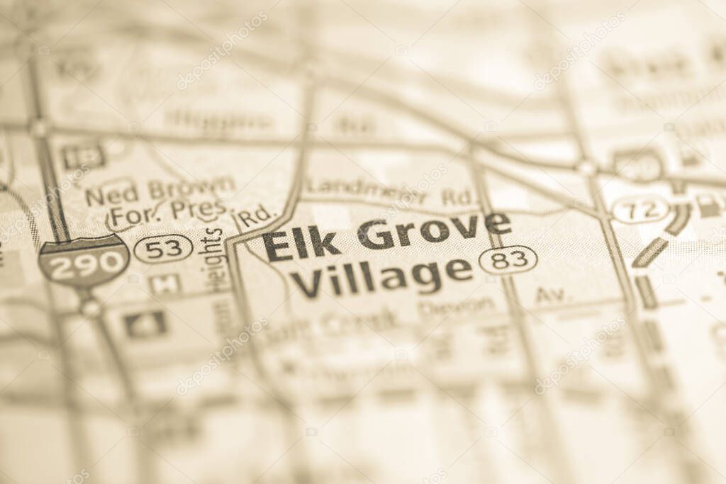 Elk Grove Village. Illinois. USA on the map