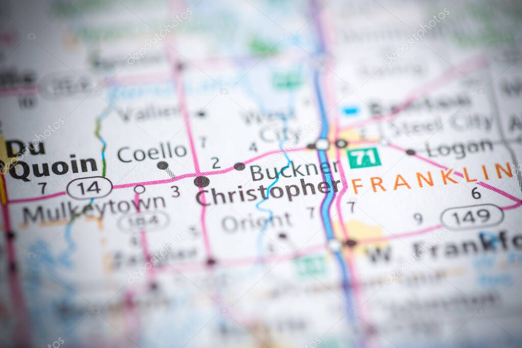 Buckner. Illinois. USA on the map