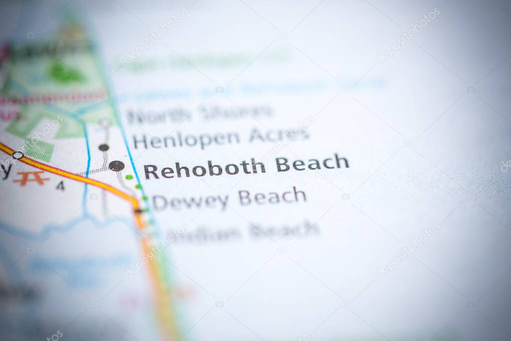Rehoboth Beach. Delaware. USA on the map 
