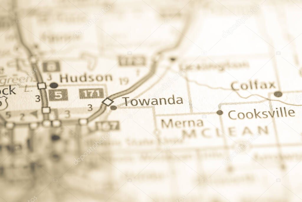 Towanda. Illinois. USA on the map