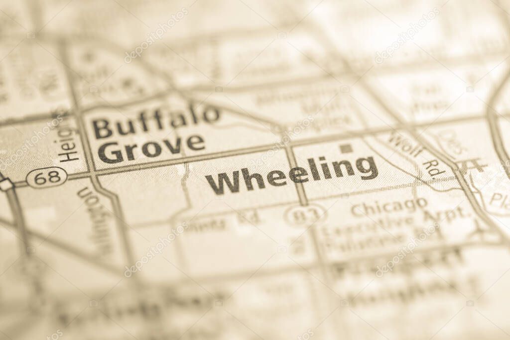 Wheeling. Illinois. USA on the map