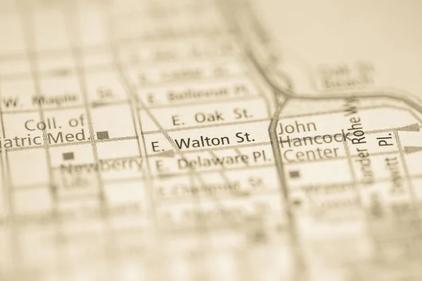 Walton Chicago Illinois Stati Uniti Sulla Mappa — Foto Stock