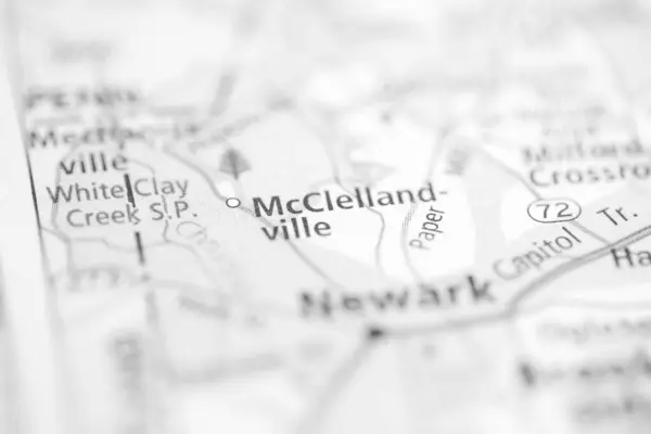 マクレランドビルだ デラウェアだ 地図上のアメリカ — ストック写真