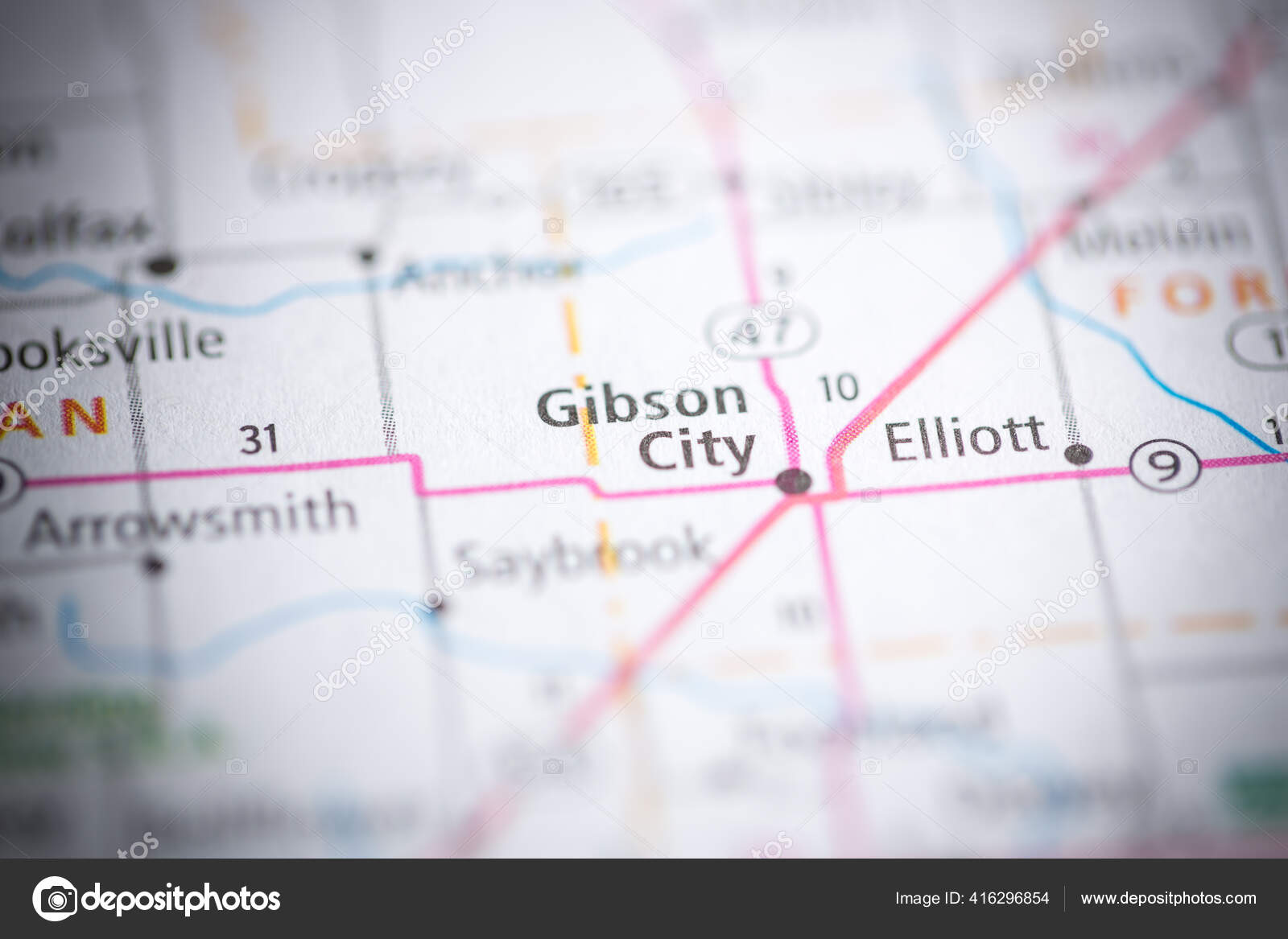 Gibson City Illinois Usa Map Stock Photo by ©aliceinwonderland2020 416296854