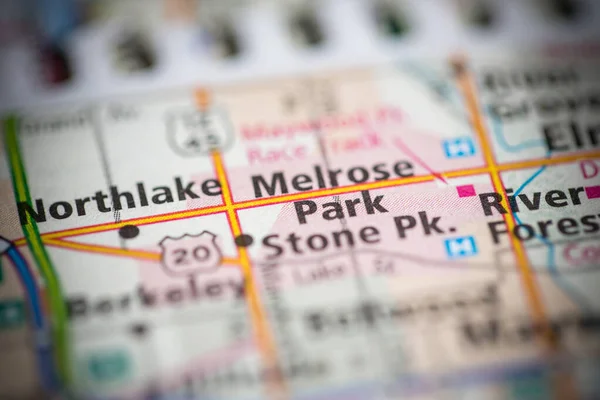 Melrose Park Chicago Illinois Usa Mapa — Foto de Stock