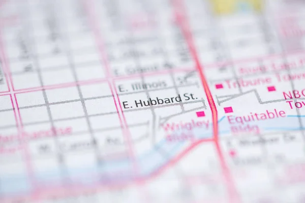 Hubbard Chicago Stanie Illinois Stany Zjednoczone Mapie — Zdjęcie stockowe