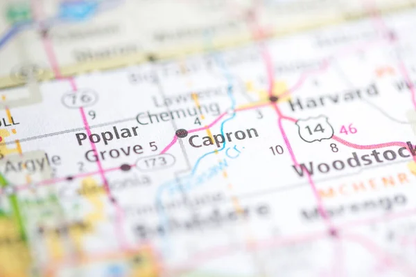 Capron. Illinois. USA on the map