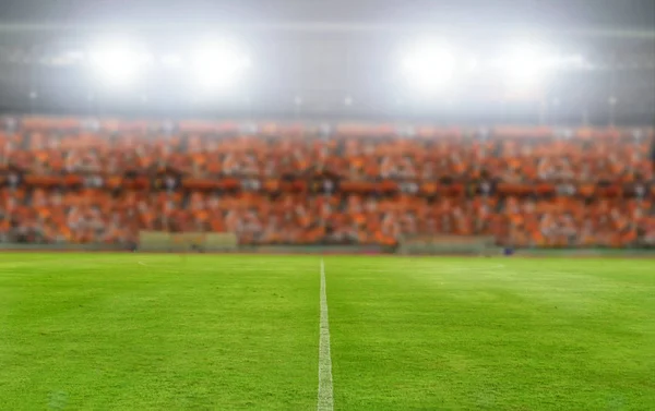 Futbol Stadyumu ve futbol alanı şampiyonluk kazanmak için arka plan bulanık ve yumuşak odak noktası