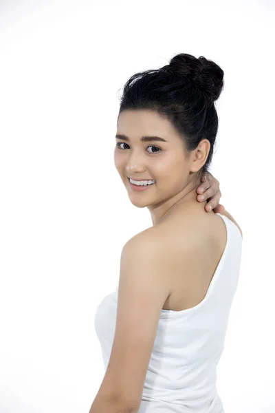Belleza Mujeres Asiáticas Moda Perfecta Piel Retrato Sonriente Mujer Joven —  Fotos de Stock