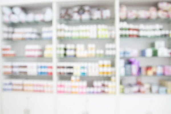 Verschwommene Medikamentenschrank und bewahren Medizin und Apotheke Drugstor — Stockfoto