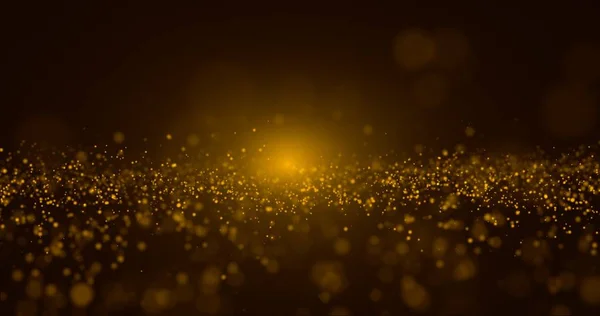 Abstract Gold Particle and gold bokeh background