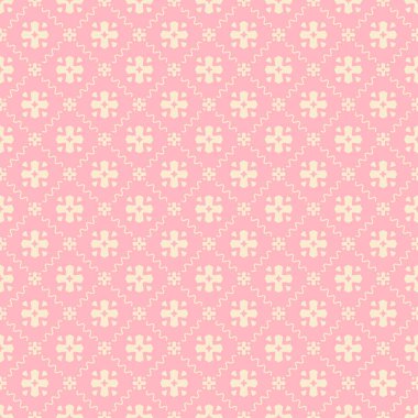 Dekoratif elementlerle basit, pürüzsüz desen. Moda baskıları ya da ambalaj kağıdı için güzel bir arkaplan.