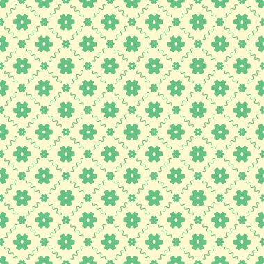 Dekoratif elementlerle basit, pürüzsüz desen. Moda baskıları ya da ambalaj kağıdı için güzel bir arkaplan.