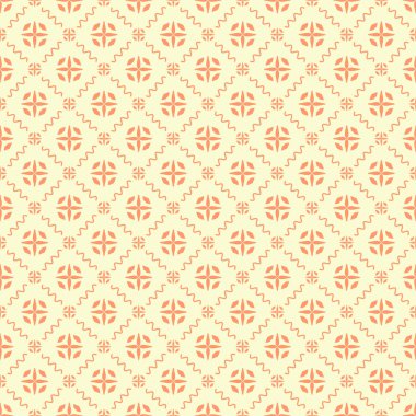 Dekoratif elementlerle basit, pürüzsüz desen. Moda baskıları ya da ambalaj kağıdı için güzel bir arkaplan.