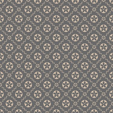 Dekoratif elementlerle basit, pürüzsüz desen. Moda baskıları ya da ambalaj kağıdı için güzel bir arkaplan.