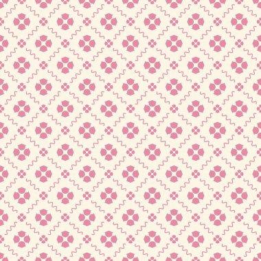 Dekoratif elementlerle basit, pürüzsüz desen. Moda baskıları ya da ambalaj kağıdı için güzel bir arkaplan.