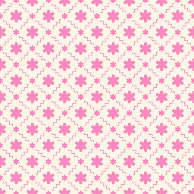 Dekoratif elementlerle basit, pürüzsüz desen. Moda baskıları ya da ambalaj kağıdı için güzel bir arkaplan.