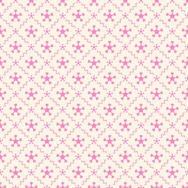 Dekoratif elementlerle basit, pürüzsüz desen. Moda baskıları ya da ambalaj kağıdı için güzel bir arkaplan.