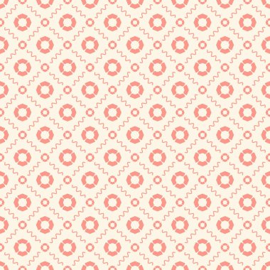 Dekoratif elementlerle basit, pürüzsüz desen. Moda baskıları ya da ambalaj kağıdı için güzel bir arkaplan.