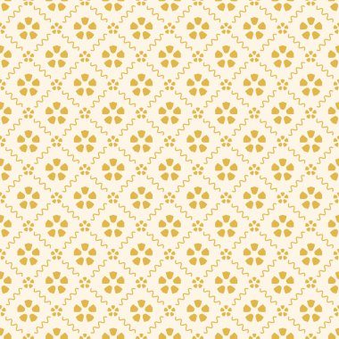 Dekoratif elementlerle basit, pürüzsüz desen. Moda baskıları ya da ambalaj kağıdı için güzel bir arkaplan.