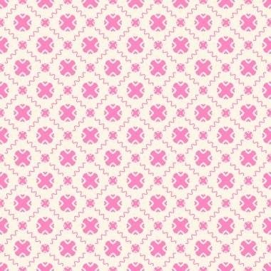 Dekoratif elementlerle basit, pürüzsüz desen. Moda baskıları ya da ambalaj kağıdı için güzel bir arkaplan.