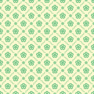 Dekoratif elementlerle basit, pürüzsüz desen. Moda baskıları ya da ambalaj kağıdı için güzel bir arkaplan.