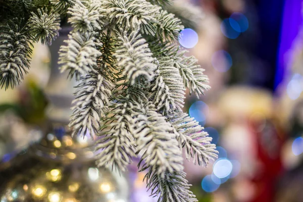 Fondos Abstractos Desenfocados Con Decoraciones Navideñas Con Luz Led Bokeh —  Fotos de Stock