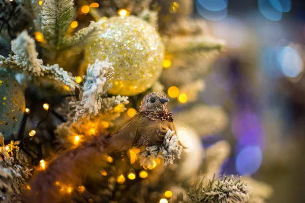 Анотація Орієнтованого Фону Різдвяними Прикрасами Світлодіодним Боке Крупним Планом Фото — стокове фото