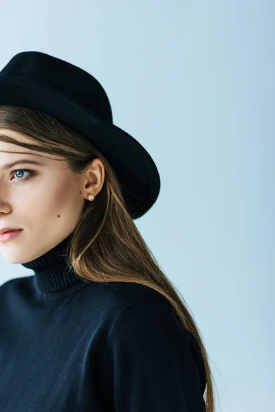 Joven Mujer Caucásica Sombrero — Foto de Stock