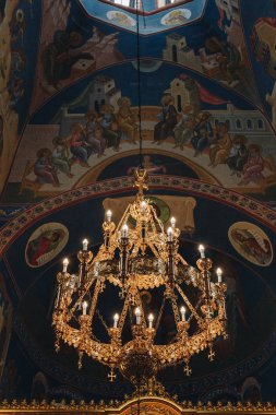 Kiev, Ukrayna - 22 Temmuz 2018: Kiev Pechersk Lavra Kilisesi'nin iç detay