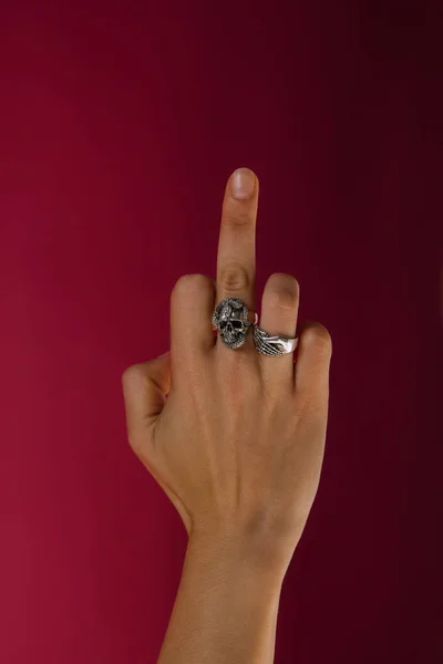 Mahi Heart Love Silver Color Adjustable Finger Ring for Women (FR11031