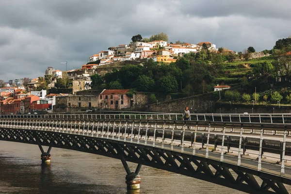 Duoro Nehri Günbatımı Portekiz Porto Görünümü — Stok fotoğraf