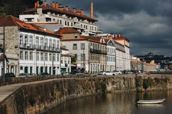 View Porto Embankment Douro River Sunset Portugal — Stock Photo, Image