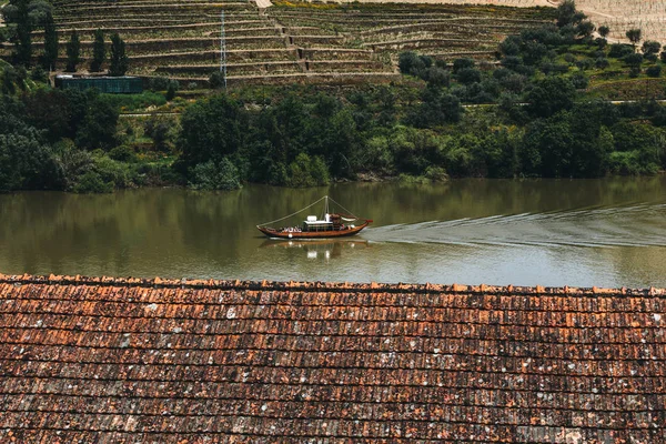 Pemandangan Dari Desa Pinhao Portugal Lembah Douro Dan Sungai Dengan — Stok Foto