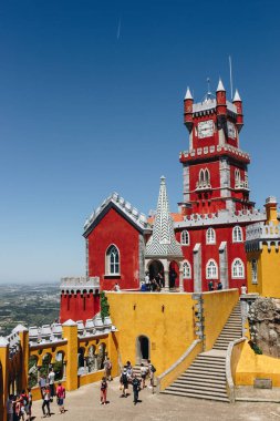 Sintra, Portekiz - 3 Mayıs 2016: Sintra Portekiz Pena Ulusal Sarayı